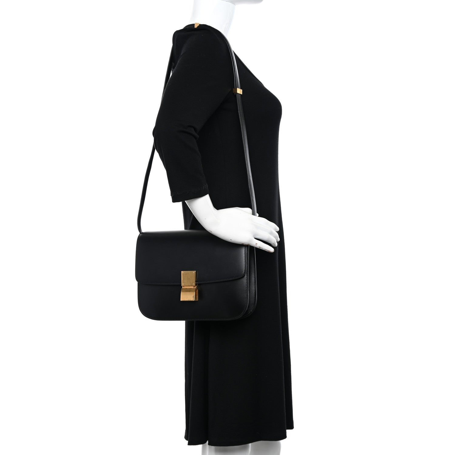 Celine Box Calfskin Medium Classic Box Flap Bag Black 2 of 10