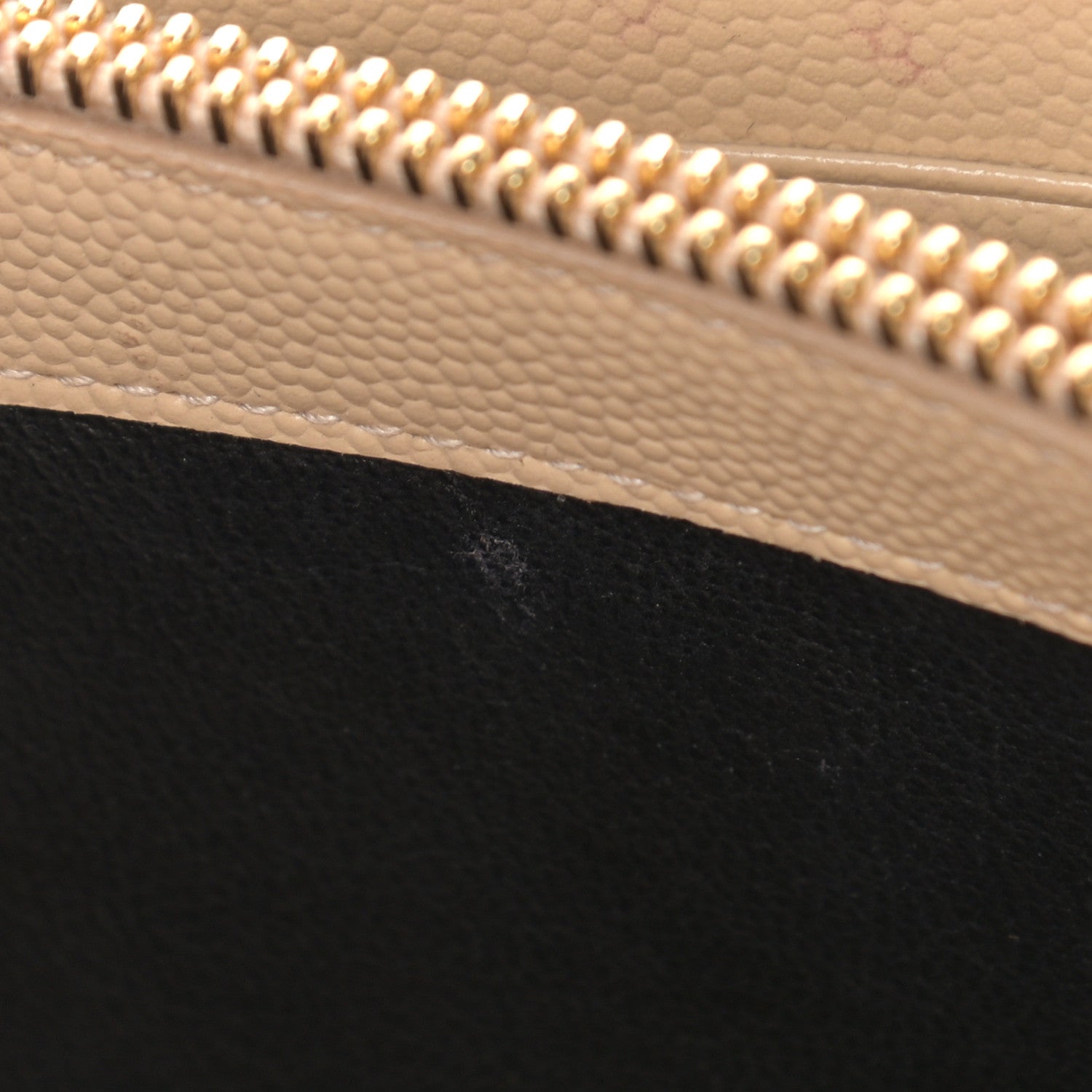 Saint Laurent Grain De Poudre Matelasse Chevron Monogram Chain Wallet Nude Powder 11 of 11