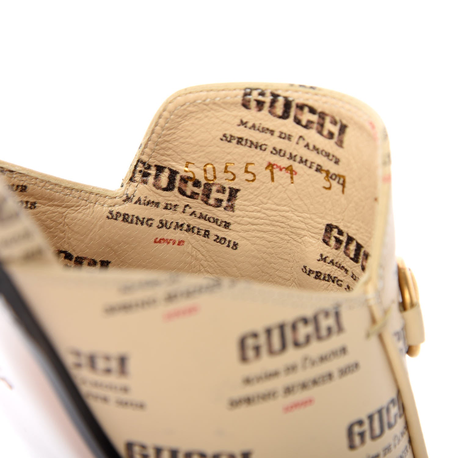 Gucci Calfskin Stamp Print Womens Princetown Slippers 37 Soy Black 10 of 11