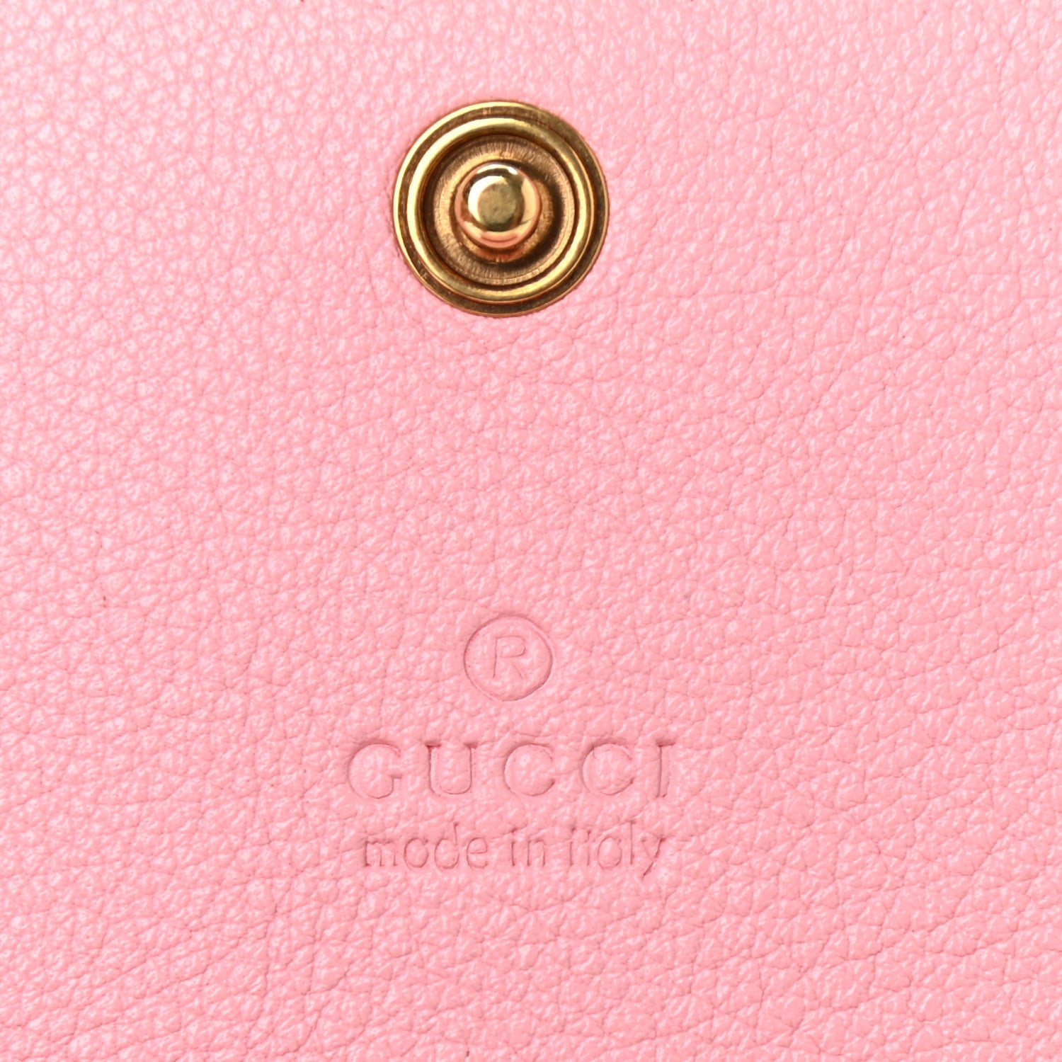 Gucci Wonka Grain Calfskin Diana Card Case Wallet Wild Rose 5 of 6