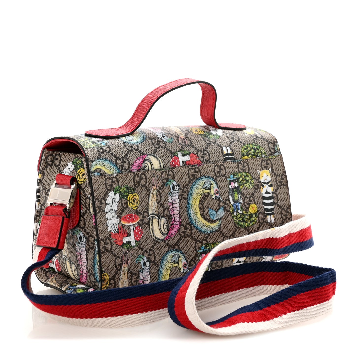 GG Supreme Monogram Childrens Bugs Print Shoulder Bag Multicolor