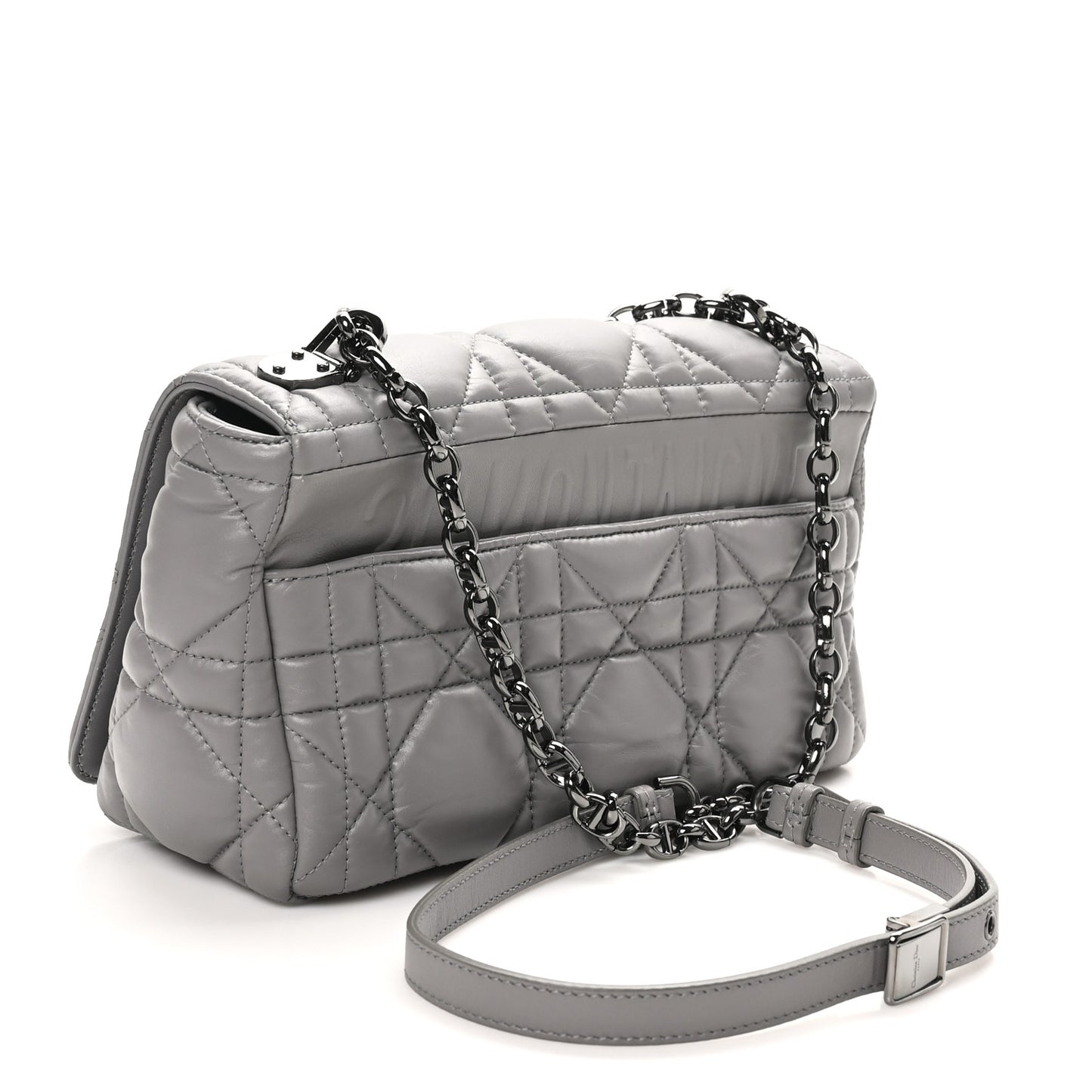 Calfskin Macrocannage Medium Caro Bag Iron Grey