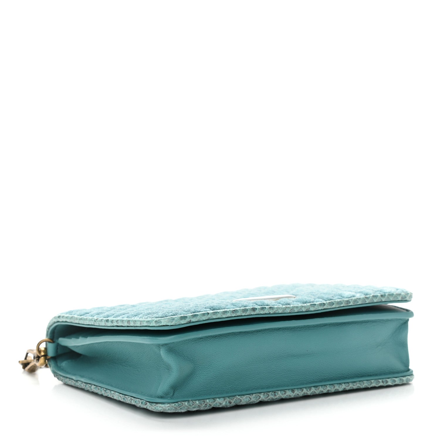 Bottega Veneta Velvet Ayers Intrecciato Butterfly Chain Wallet Linoleum 4 of 11
