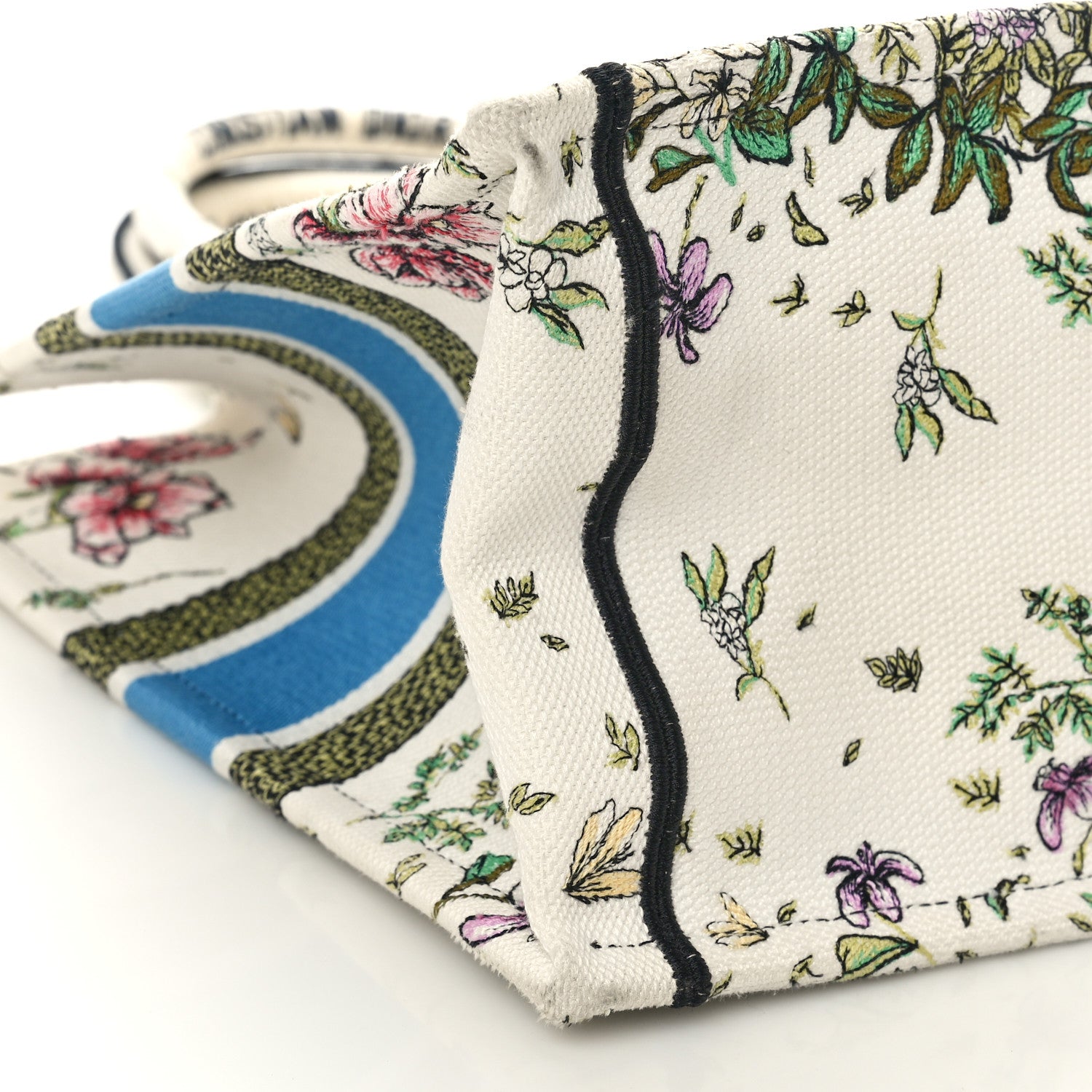 Christian Dior Canvas Embroidered Medium D-Constellation Book Tote Latte Multicolor 9 of 14