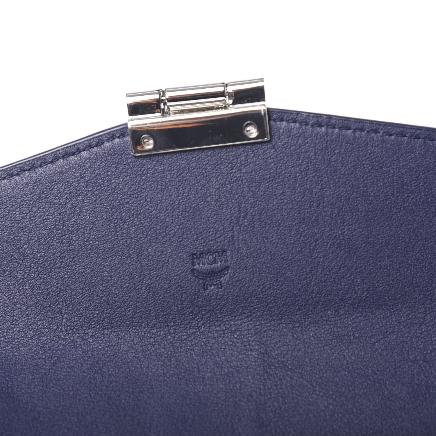 MCM Calfskin Ottomar Large Patricia Wallet On Chain Navy Blue 8 of 9
