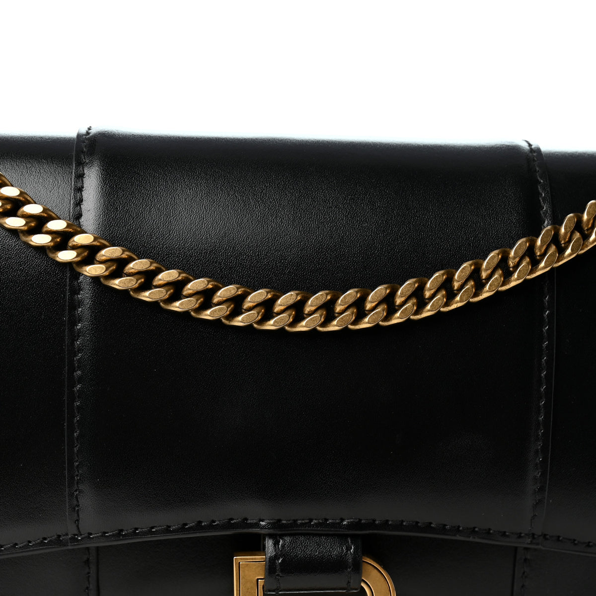 Balenciaga Shiny Box Calfskin Hourglass Chain Bag Black 7 of 9
