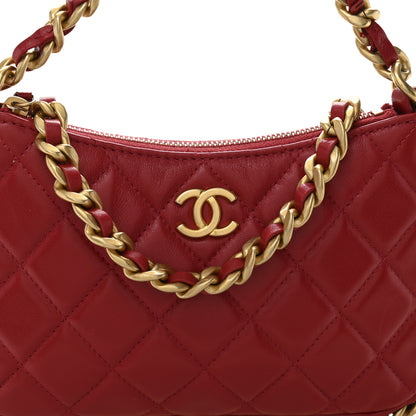 Chanel Shiny Lambskin Quilted Trendy Chain Around Hobo Red 8 of 10