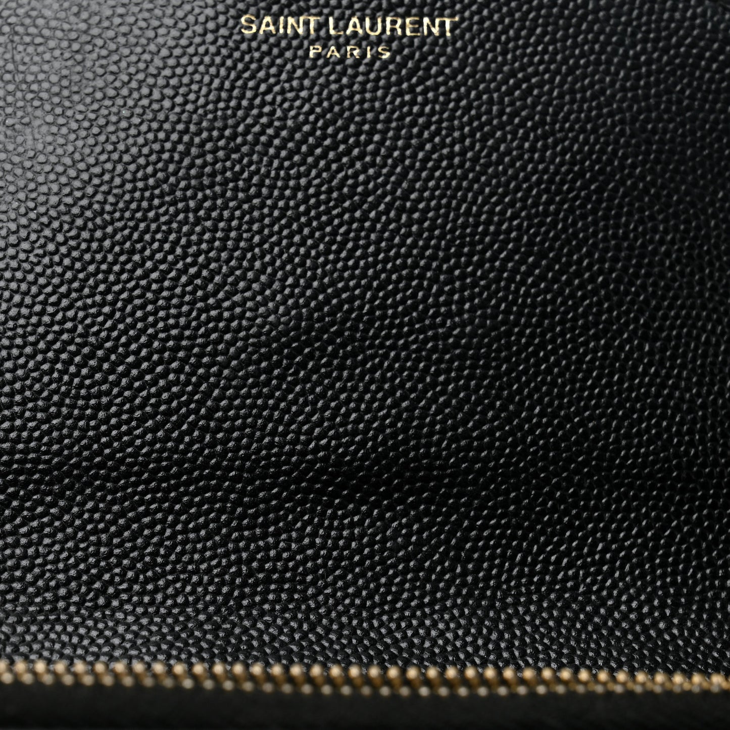 Grain De Poudre Matelasse Chevron Monogram Envelope Chain Wallet Black