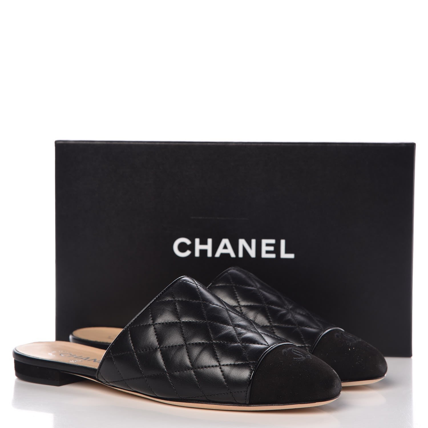 Chanel Lambskin Suede Quilted Mules 40.5 Black 11 of 11