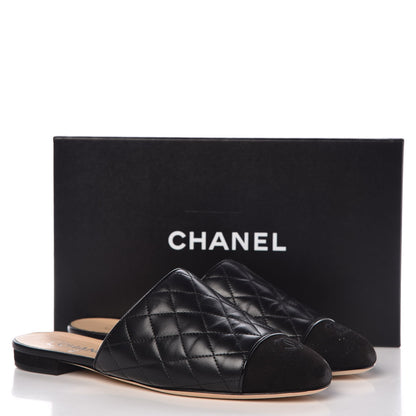 Chanel Lambskin Suede Quilted Mules 40.5 Black 11 of 11