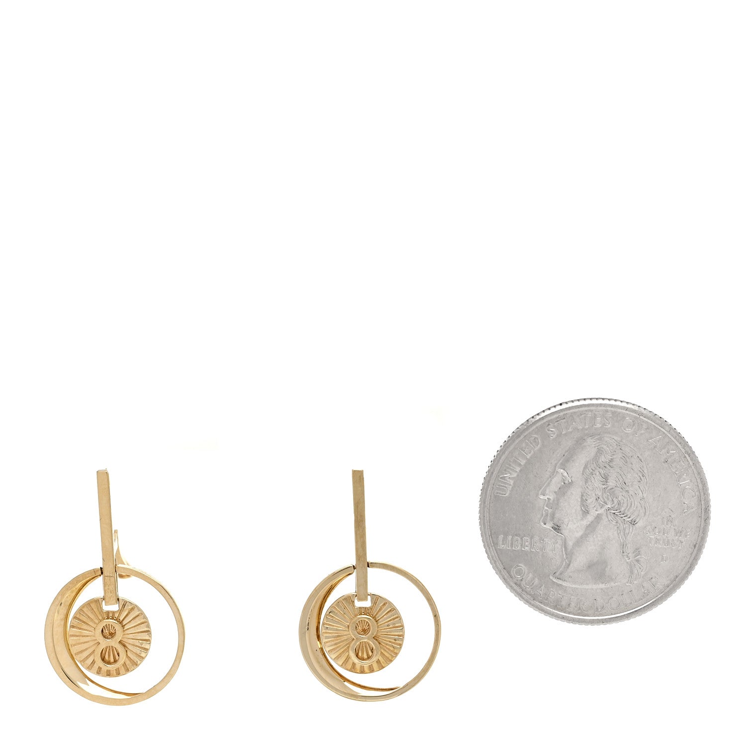 Foundrae 18K Yellow Gold Karma Medallion Earrings 2 of 5