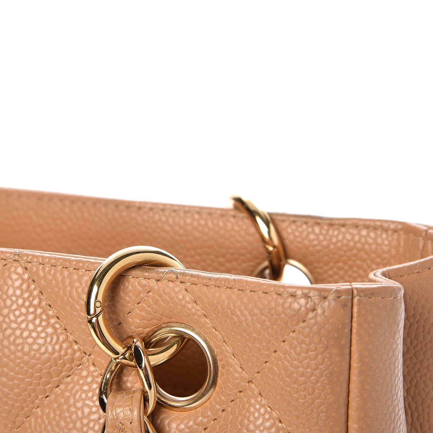 Caviar Quilted Petit Shopping Tote PST Beige