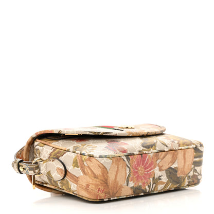 Gucci GG Supreme Monogram Water Flora Web Studded Mini Ophidia Flap Shoulder Bag Beige White Multicolor 4 of 12