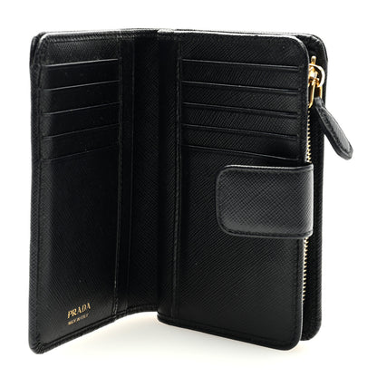 Prada Saffiano Compact Wallet Black 5 of 6