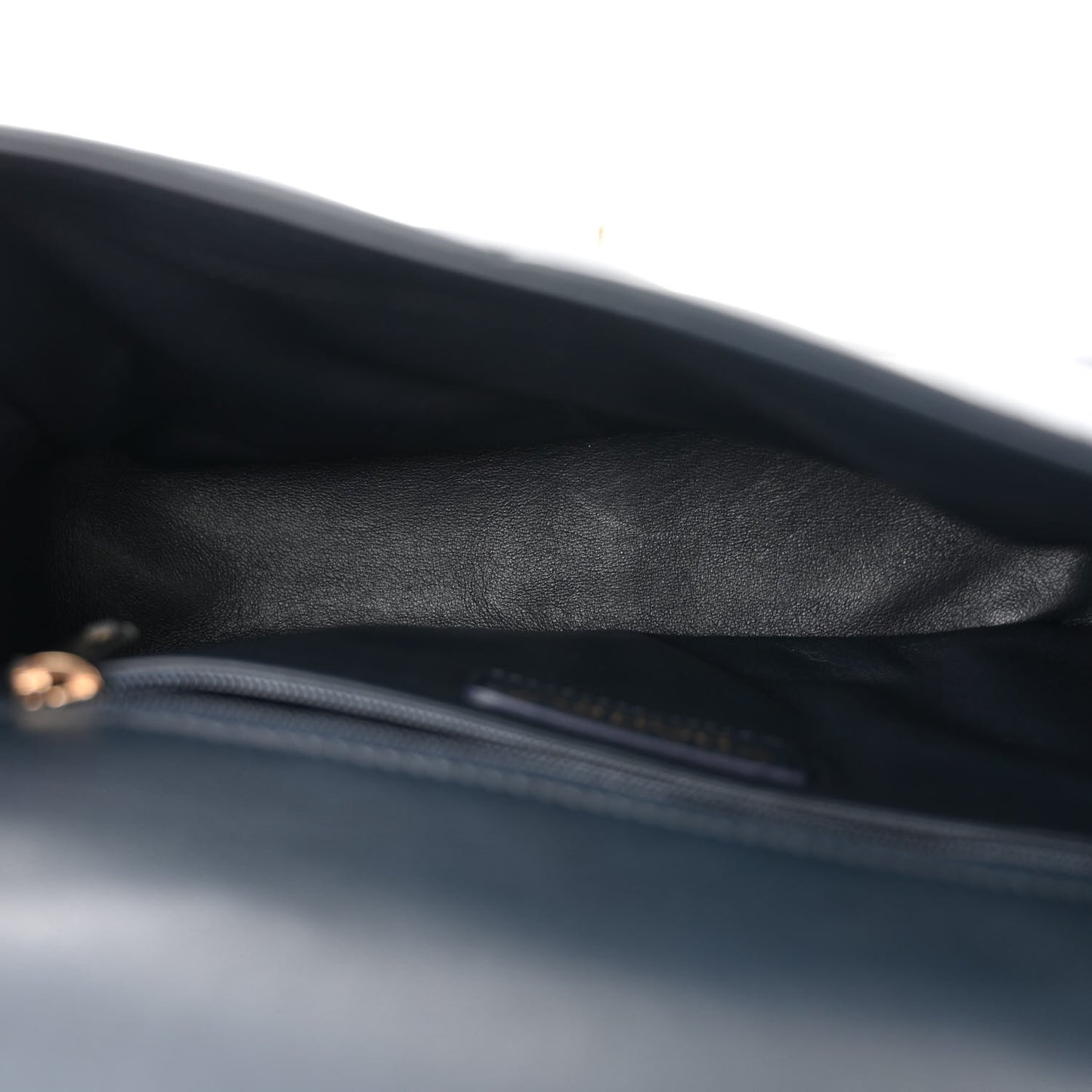 Lambskin Quilted Small Easy Carry Flap Navy