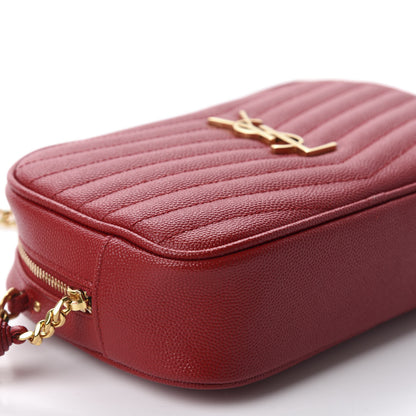 Saint Laurent Grain De Poudre Matelasse Monogram Mini Lou Camera Bag Eros Red 6 of 10