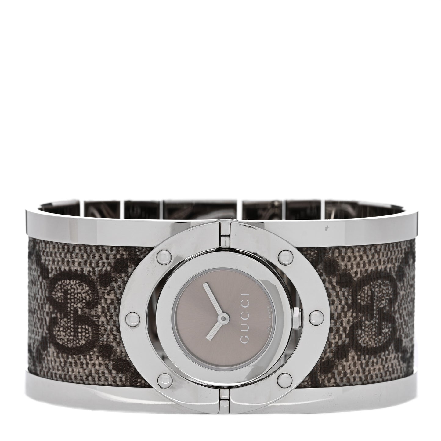 Stainless Steel Canvas 33mm Twirl Monogram Quartz Watch Brown