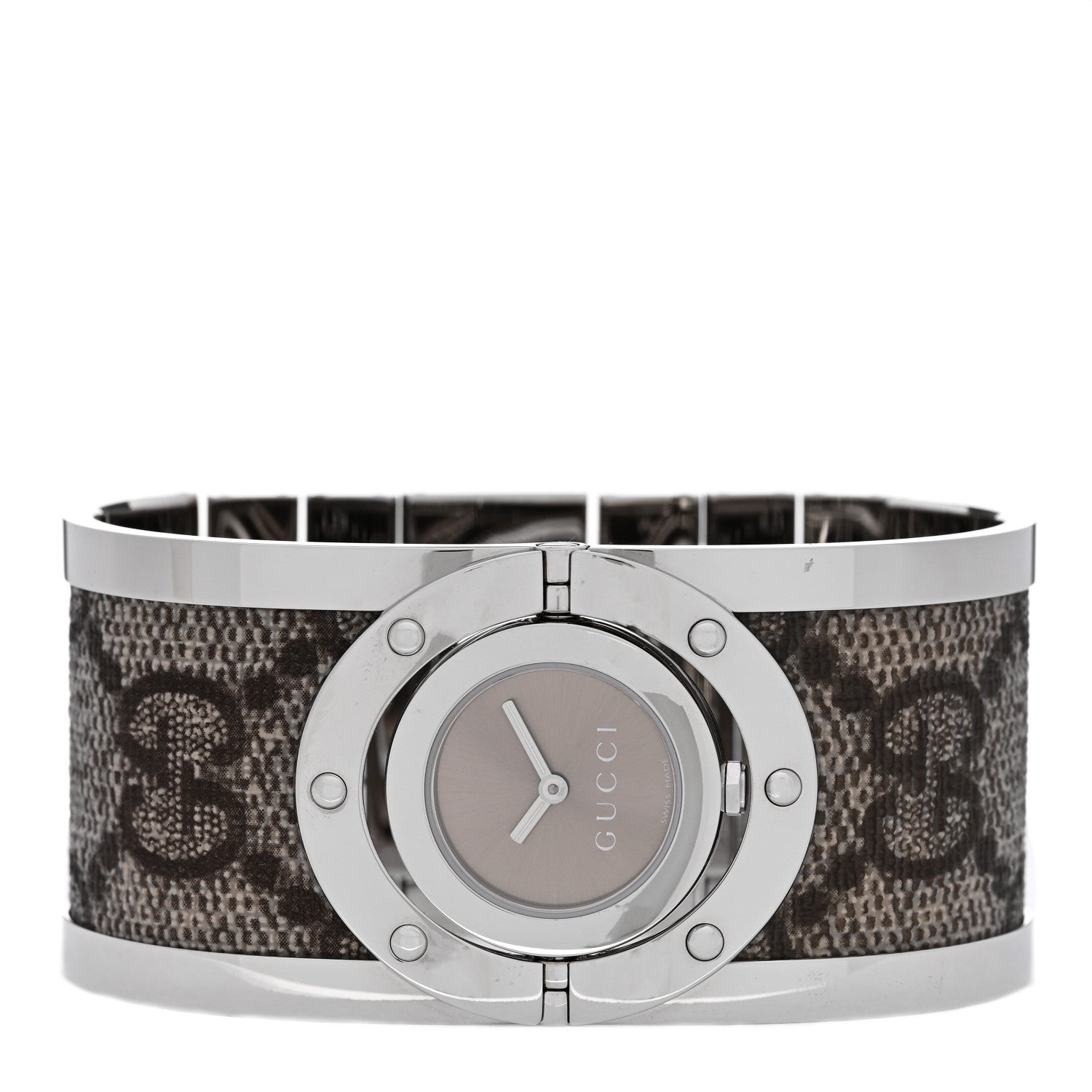 Gucci Stainless Steel Canvas 33mm Twirl Monogram Quartz Watch Brown 2 of 4