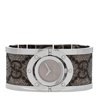 Gucci Stainless Steel Canvas 33mm Twirl Monogram Quartz Watch Brown 2 of 4