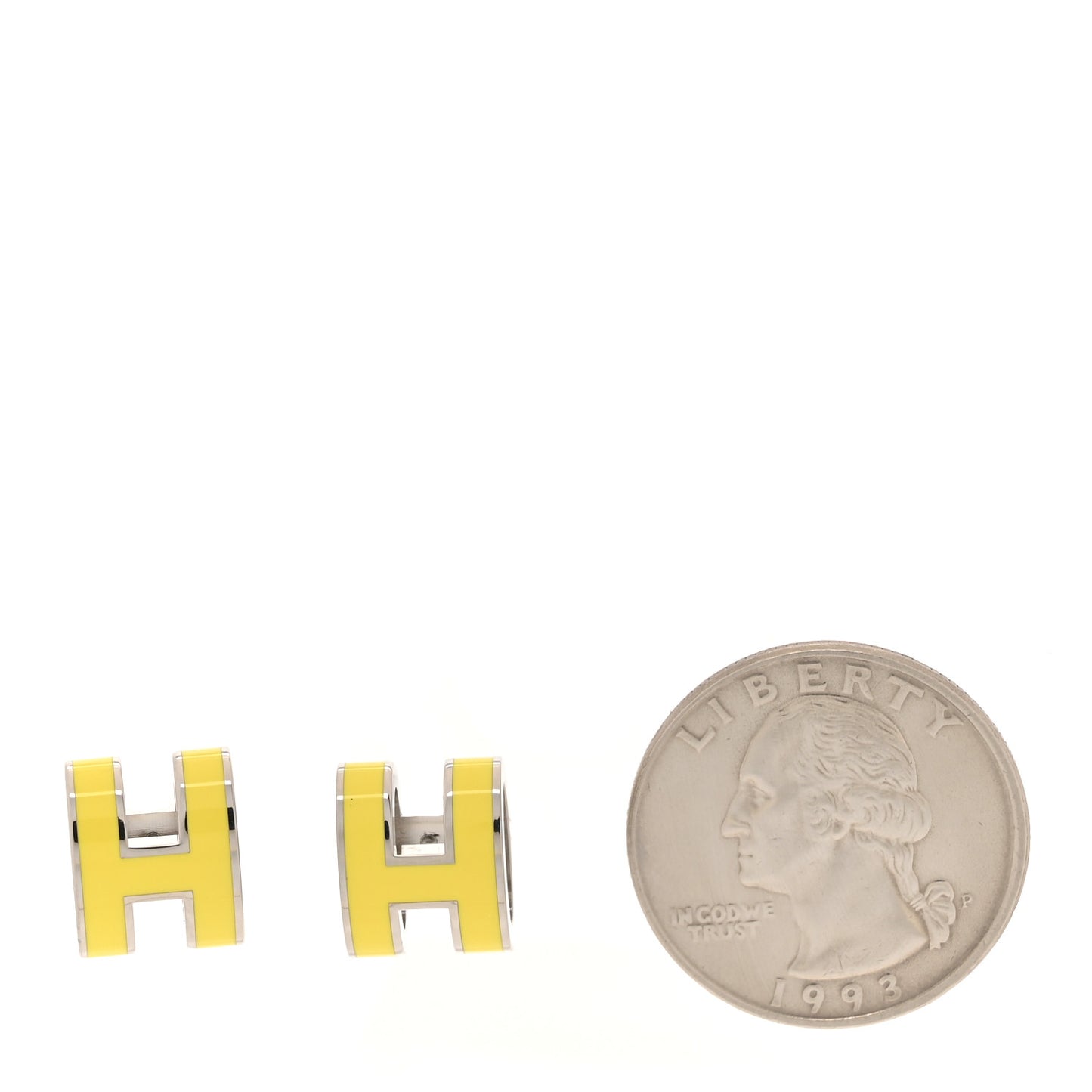 Palladium Lacquered Pop H Earrings Jaune Sature