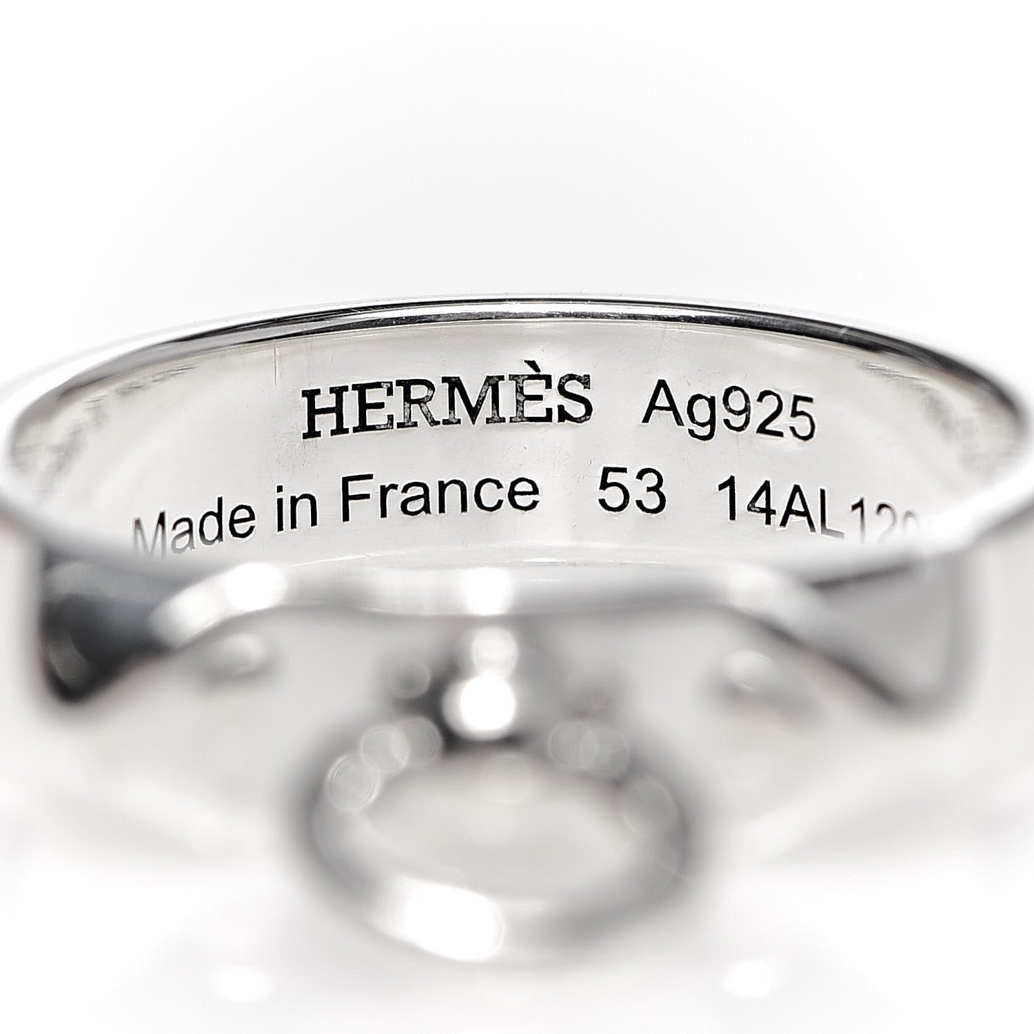 Hermes Sterling Silver PM Collier De Chien Ring 53 6.25 5 of 6