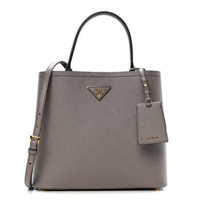 Prada Saffiano Cuir Medium Panier Bucket Bag Argilla Black 1 of 9