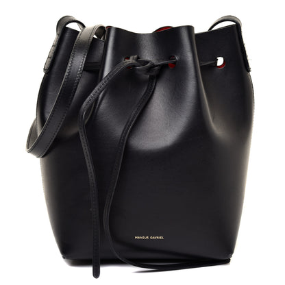 Mansur Gavriel Vegetable Tanned Calfskin Mini Bucket Bag Black Flamma 1 of 9