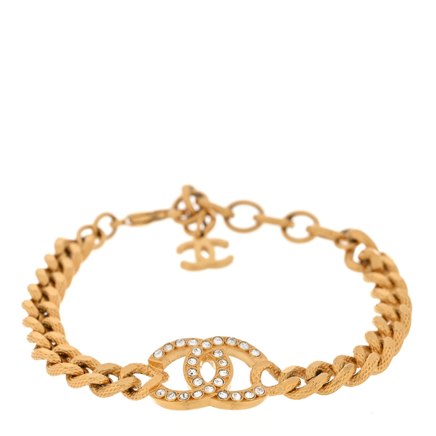 Crystal CC Chain Link Bracelet Gold