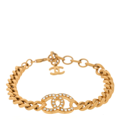 Chanel Crystal CC Chain Link Bracelet Gold 1 of 3