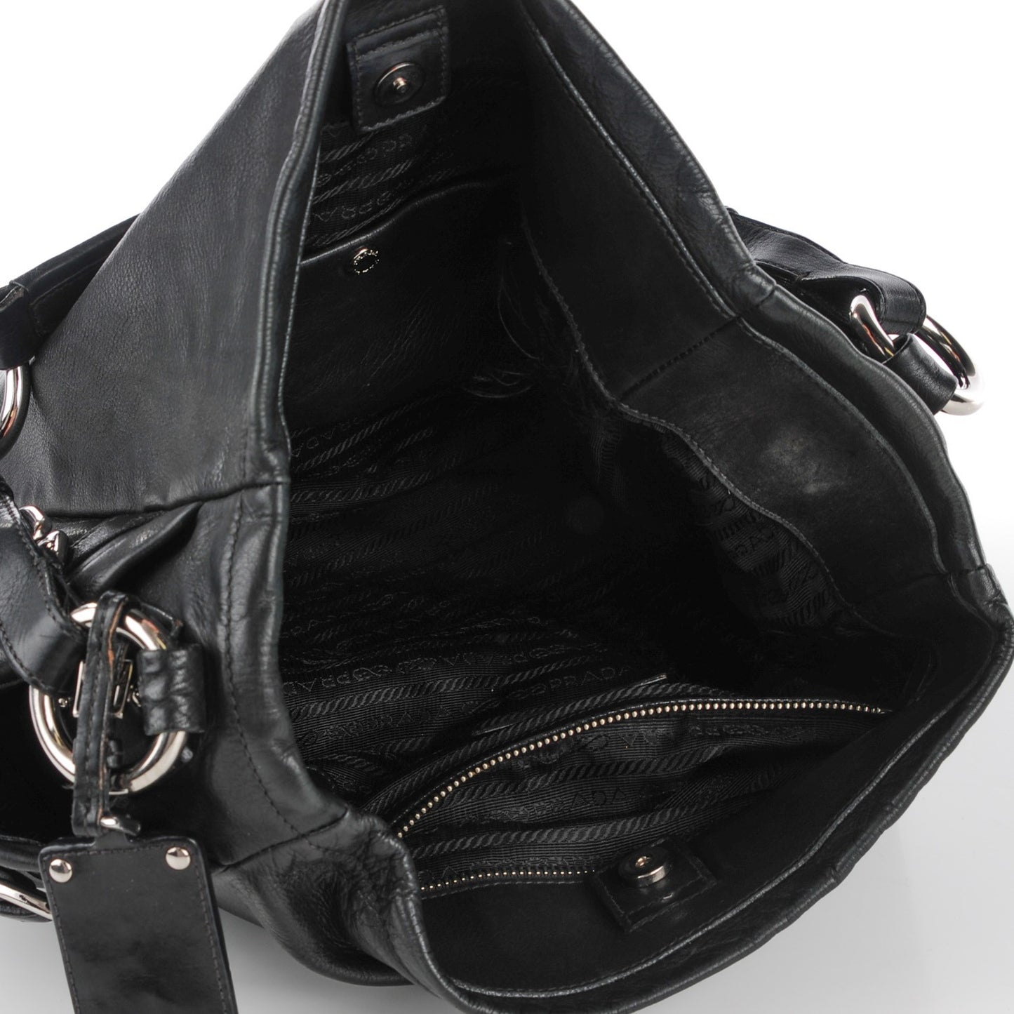 Soft Calf Two Pocket Hobo Nero Black