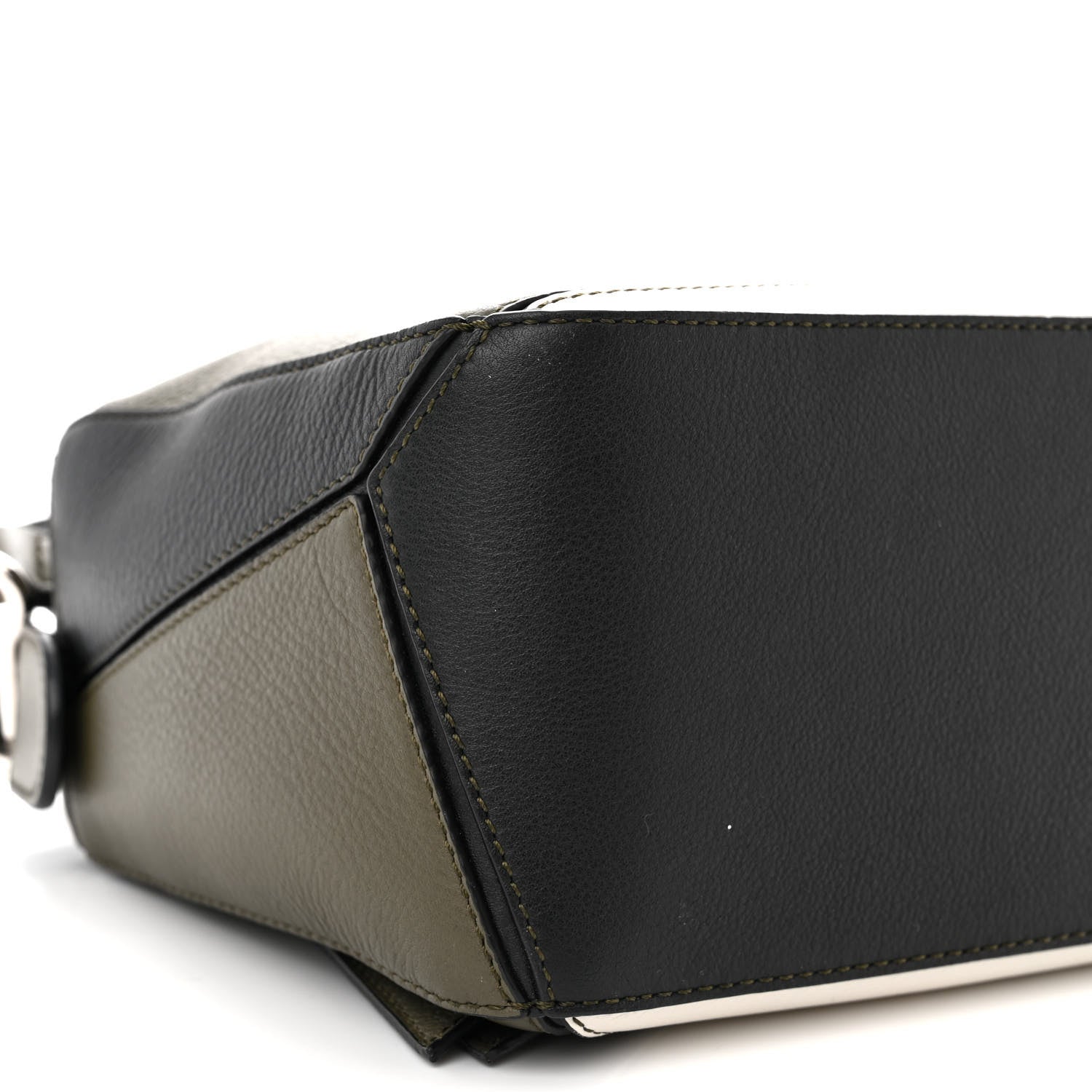 Loewe Calfskin Small Puzzle Bag Khaki Green Soft White 9 of 10