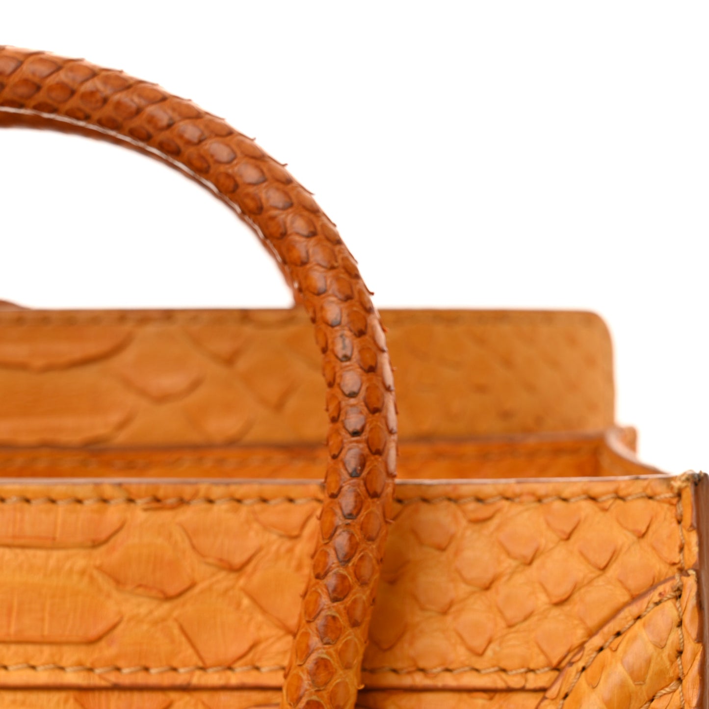 Snakeskin Calfskin Nano Luggage Yellow