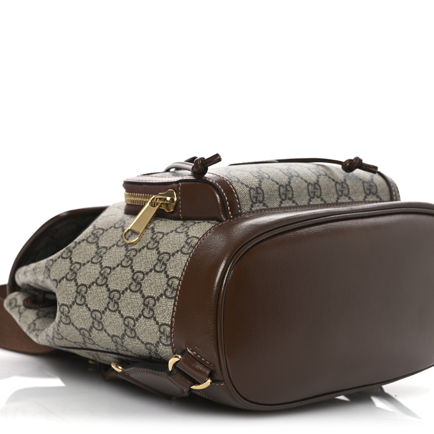 Gucci GG Supreme Monogram Azalea Calfskin Retro Interlocking G Buckle Backpack Beige Ebony Brown Sugar 9 of 13