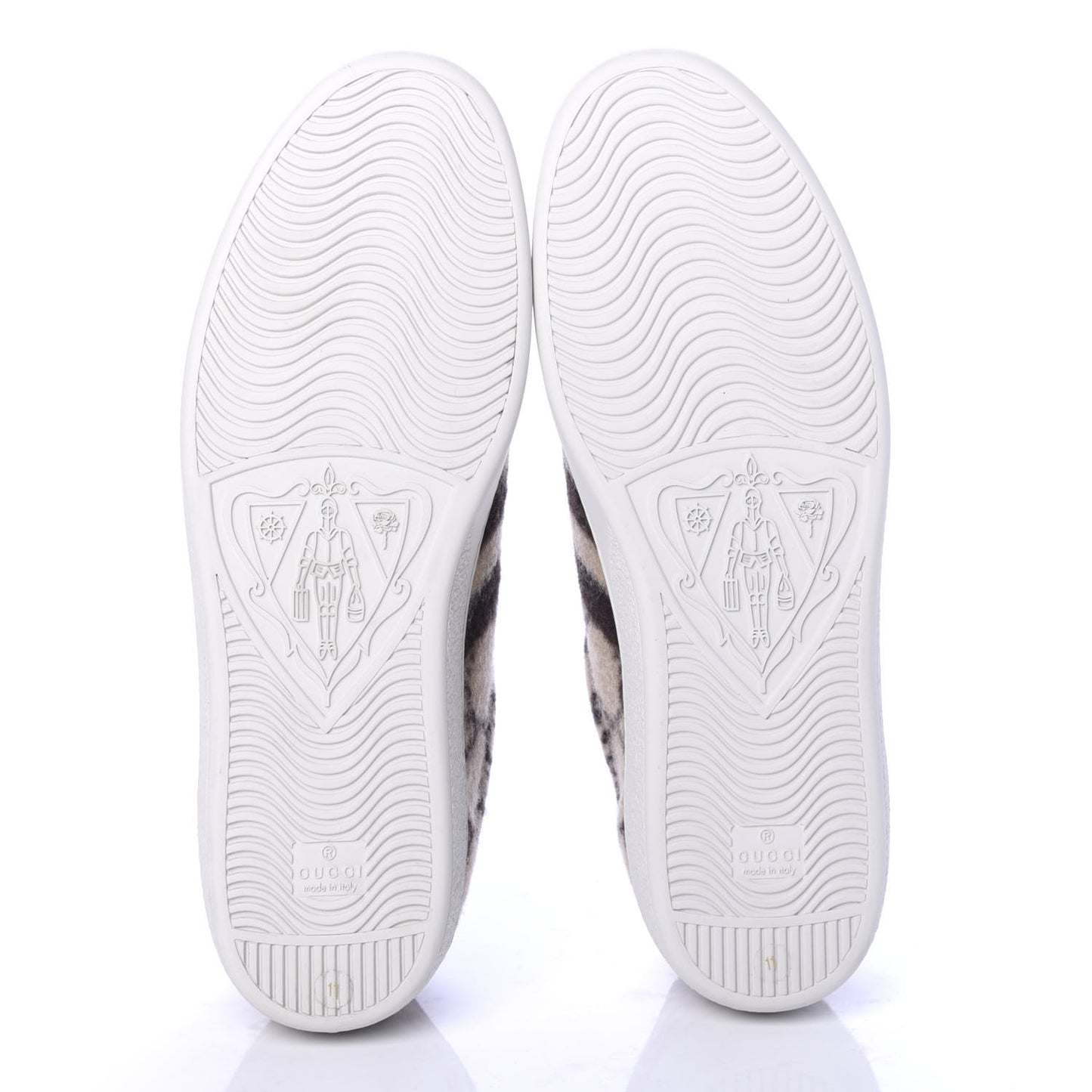 Covered Wool Big GG Monogram Mens Sneakers 11 Beige Black