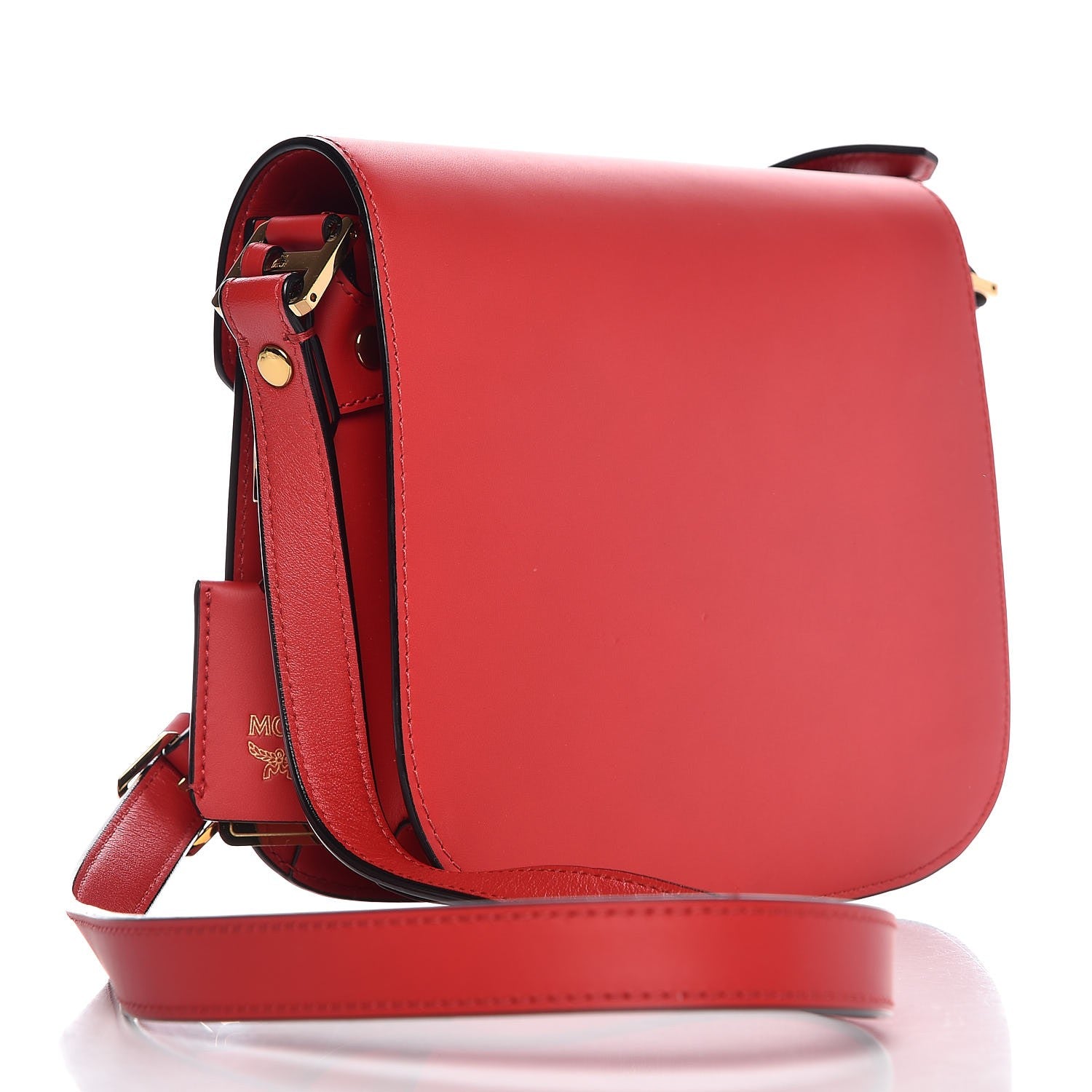 MCM Calfskin Patricia Crossbody Bag Ruby Red 3 of 10