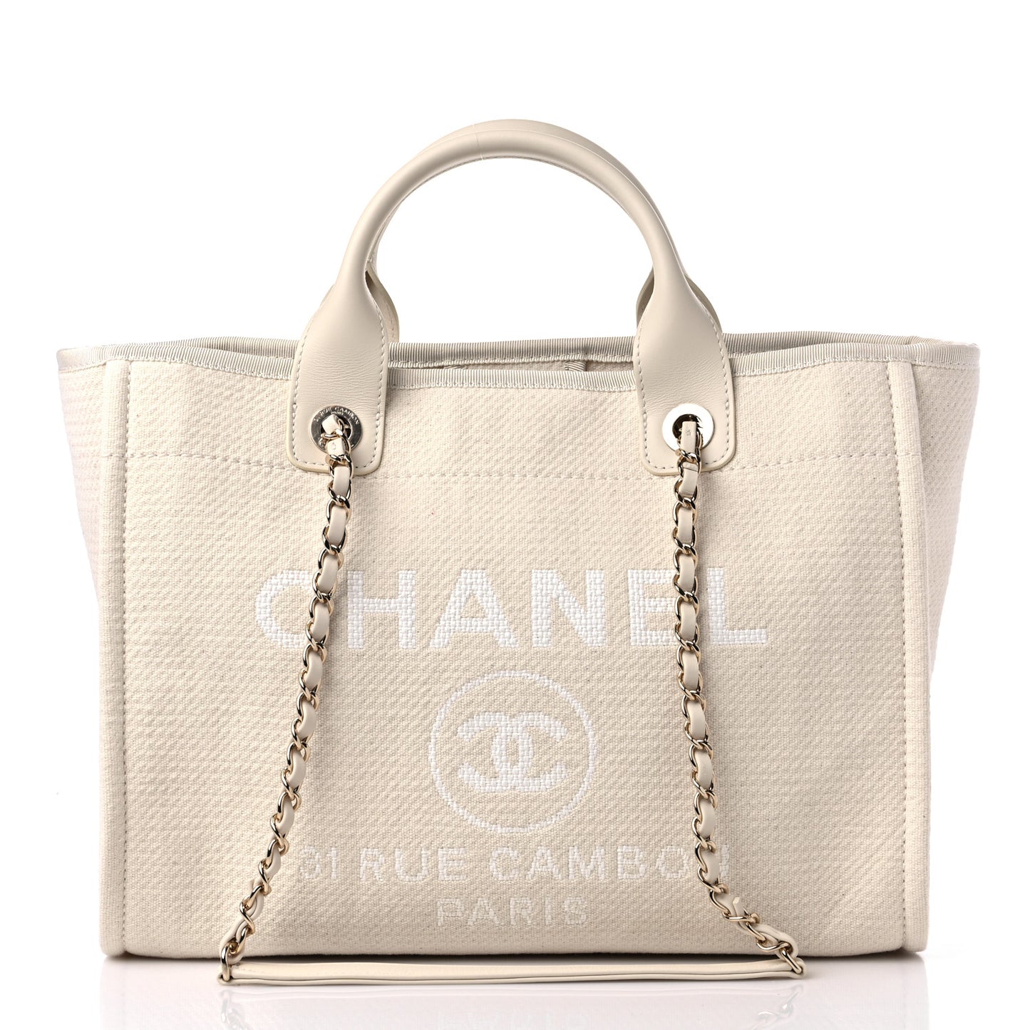 Mixed Fibers Small Deauville Tote White