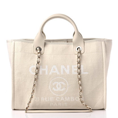 Chanel Mixed Fibers Small Deauville Tote White 3 of 10