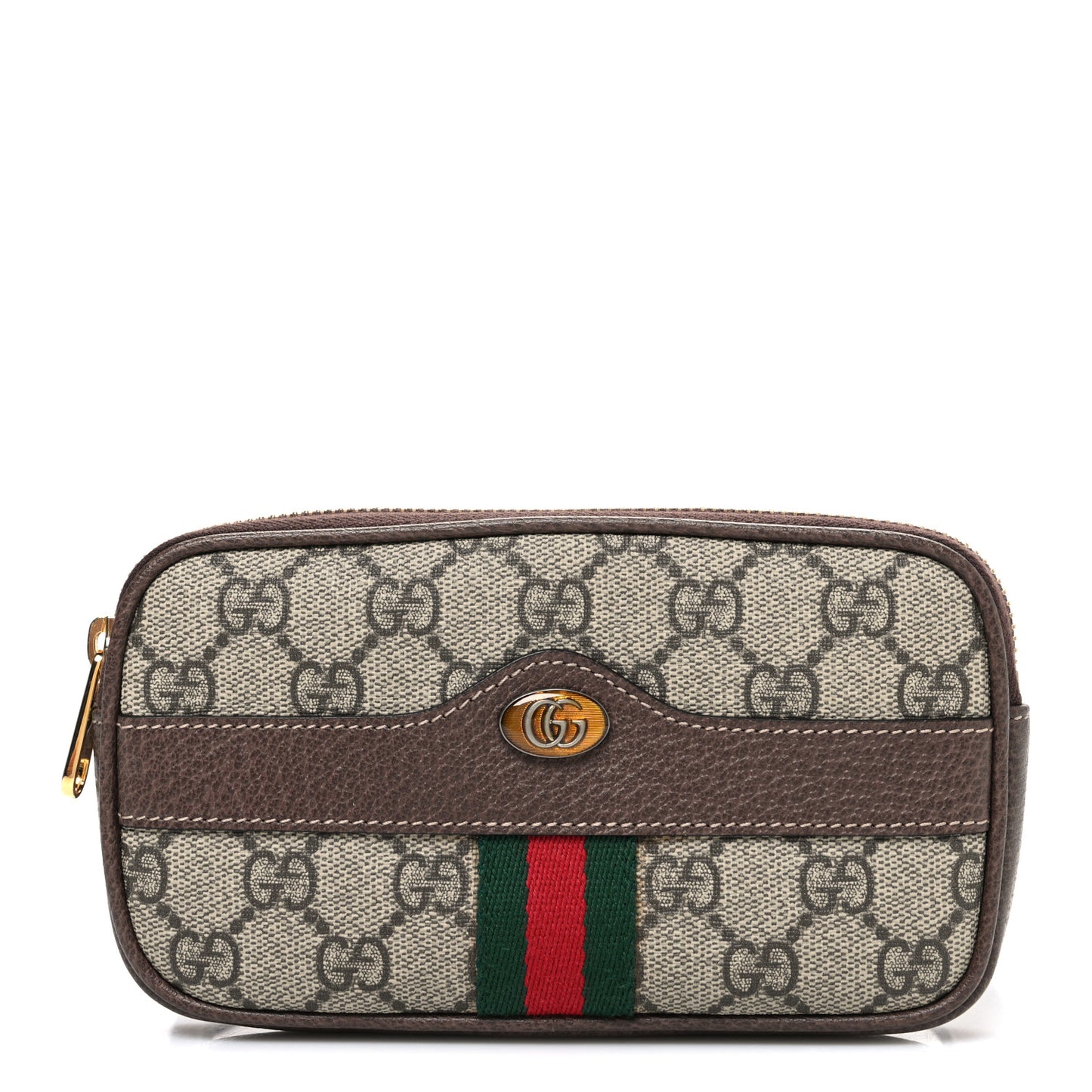 GG Supreme Monogram Web Ophidia Belted iPhone Case 105 42 Dark Brown