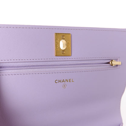 Chanel Caviar Quilted Sweetheart Wallet On Chain WOC Light Purple 6 of 11