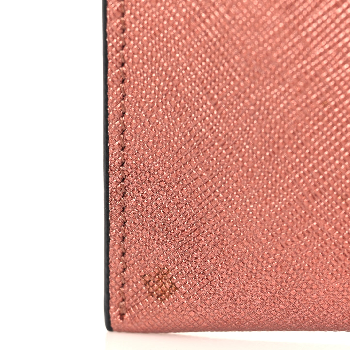 Metallic Saffiano Small Flat Pouch Antico Mordore