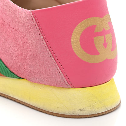 Gucci Suede Web Womens Rocket Sneakers 37 Rhododendron Pink 10 of 12