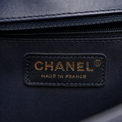 Chanel Lambskin Quilted New Medium Boy Flap Dark Navy Blue 6 of 10