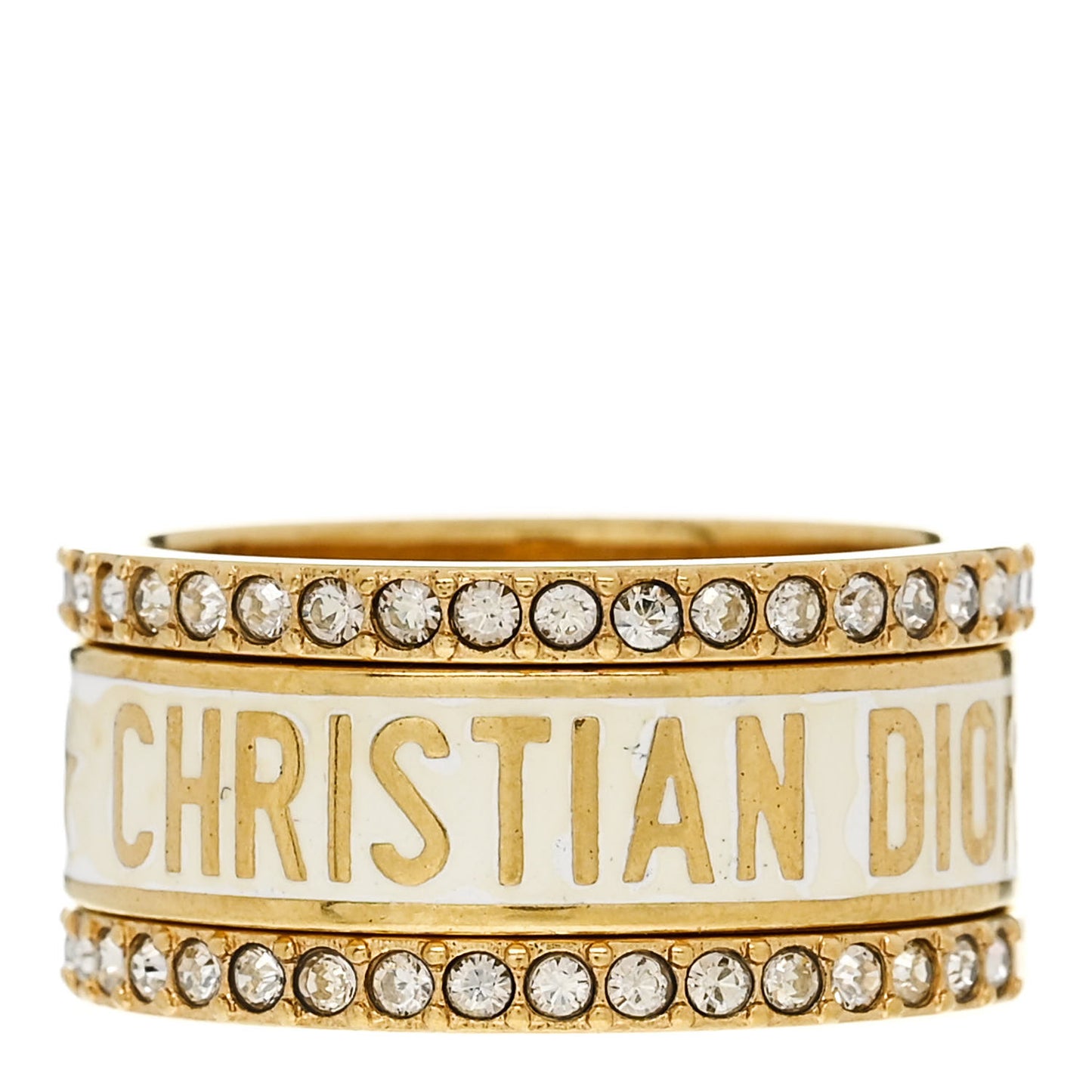 Metal Crystal Code Ring Set M Gold