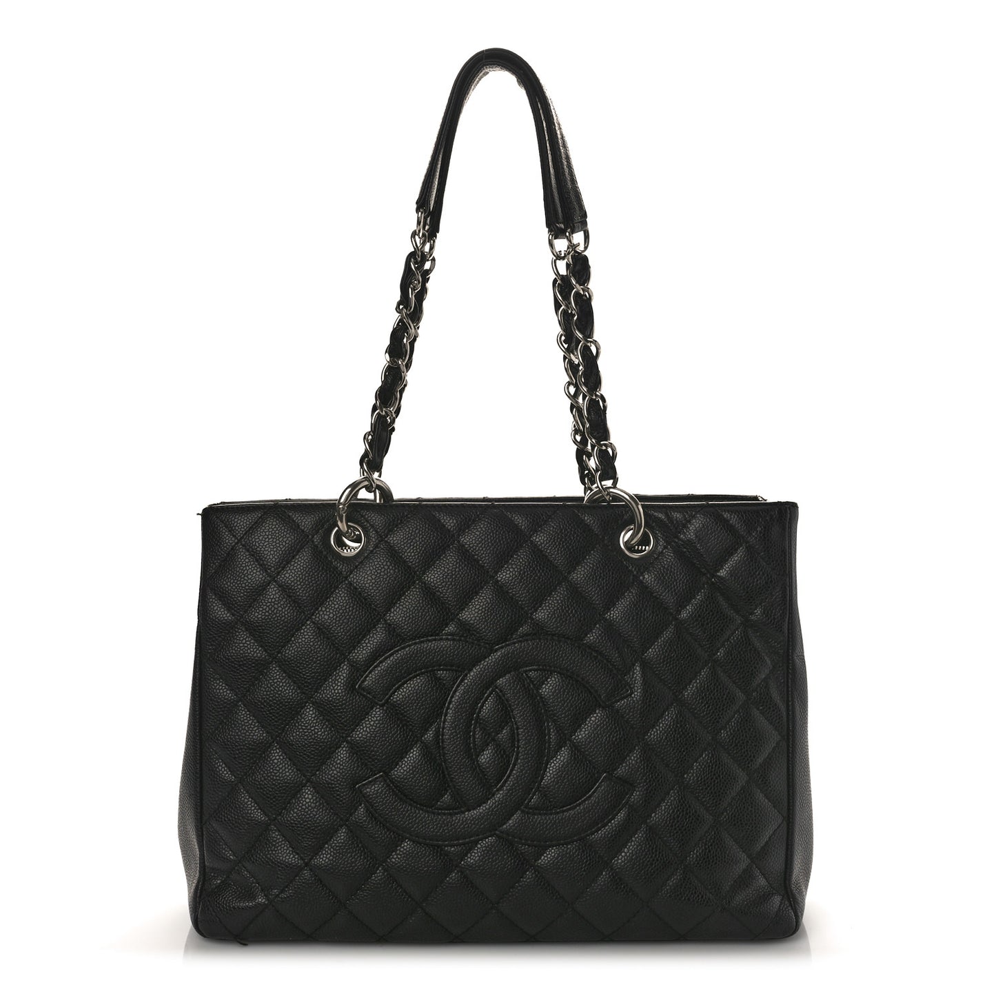 Caviar Quilted Grand Shopping Tote GST Black