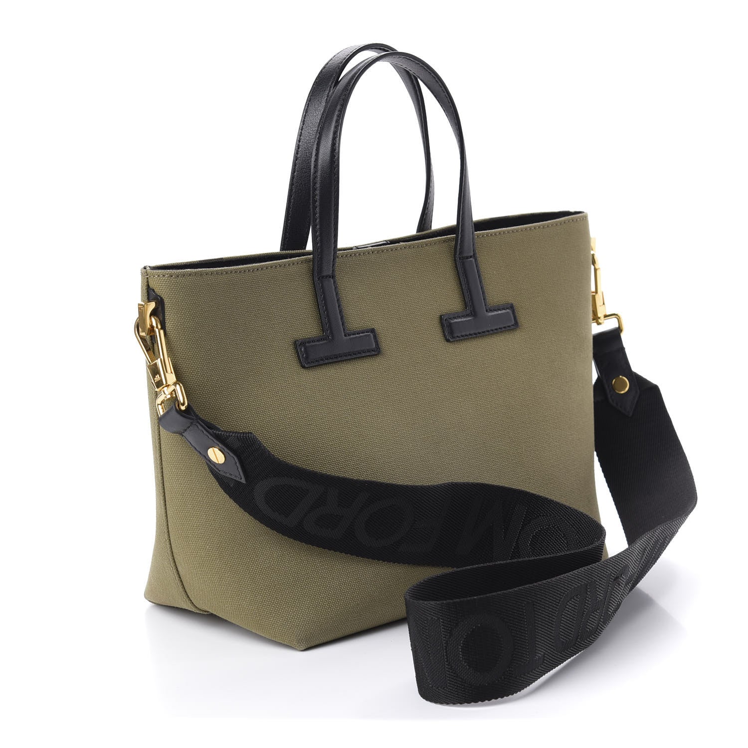 Tom Ford Canvas Mini T Tote Military Black 3 of 10