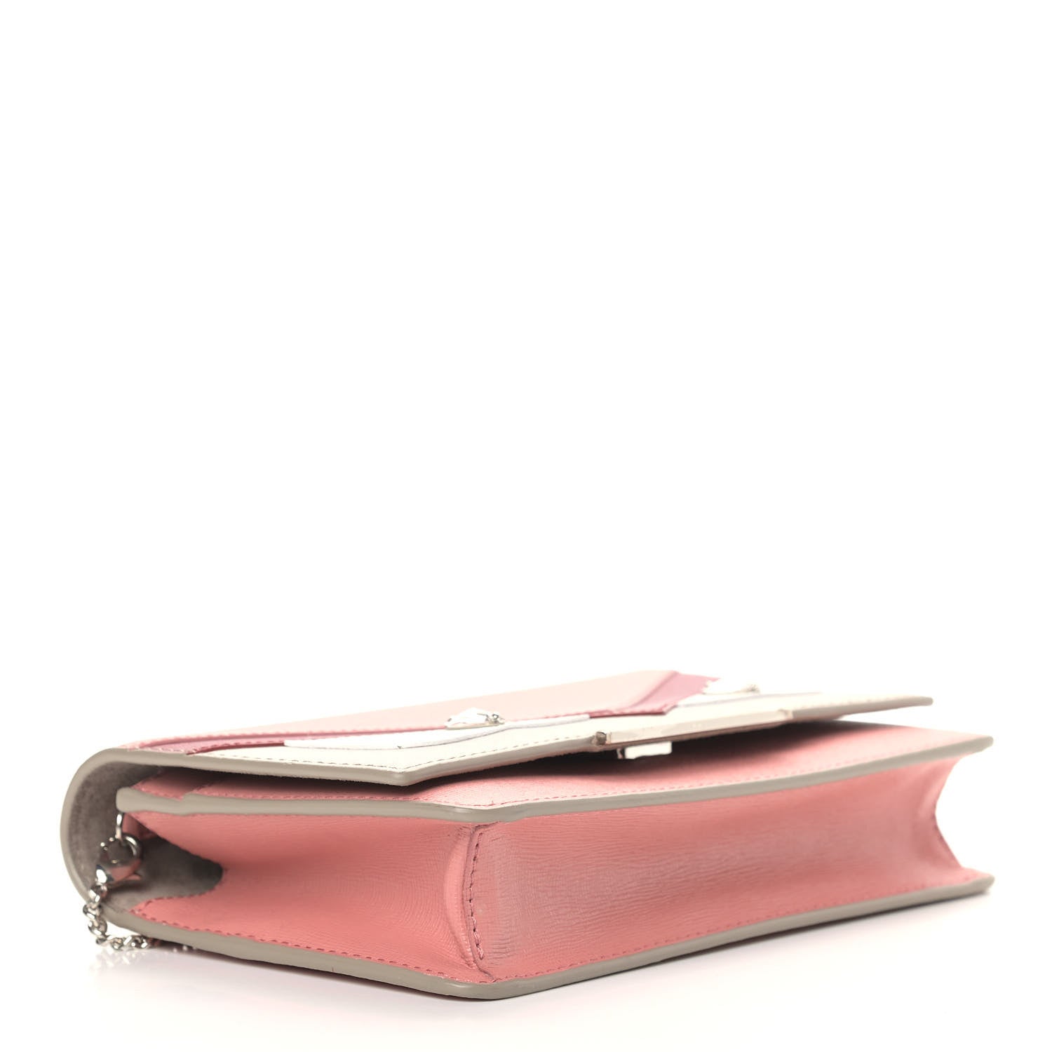 Fendi Vitello Elite Crystal Eye Monster Tube Wallet on Chain Grigio Polvere Ribes Multicolor 3 of 11