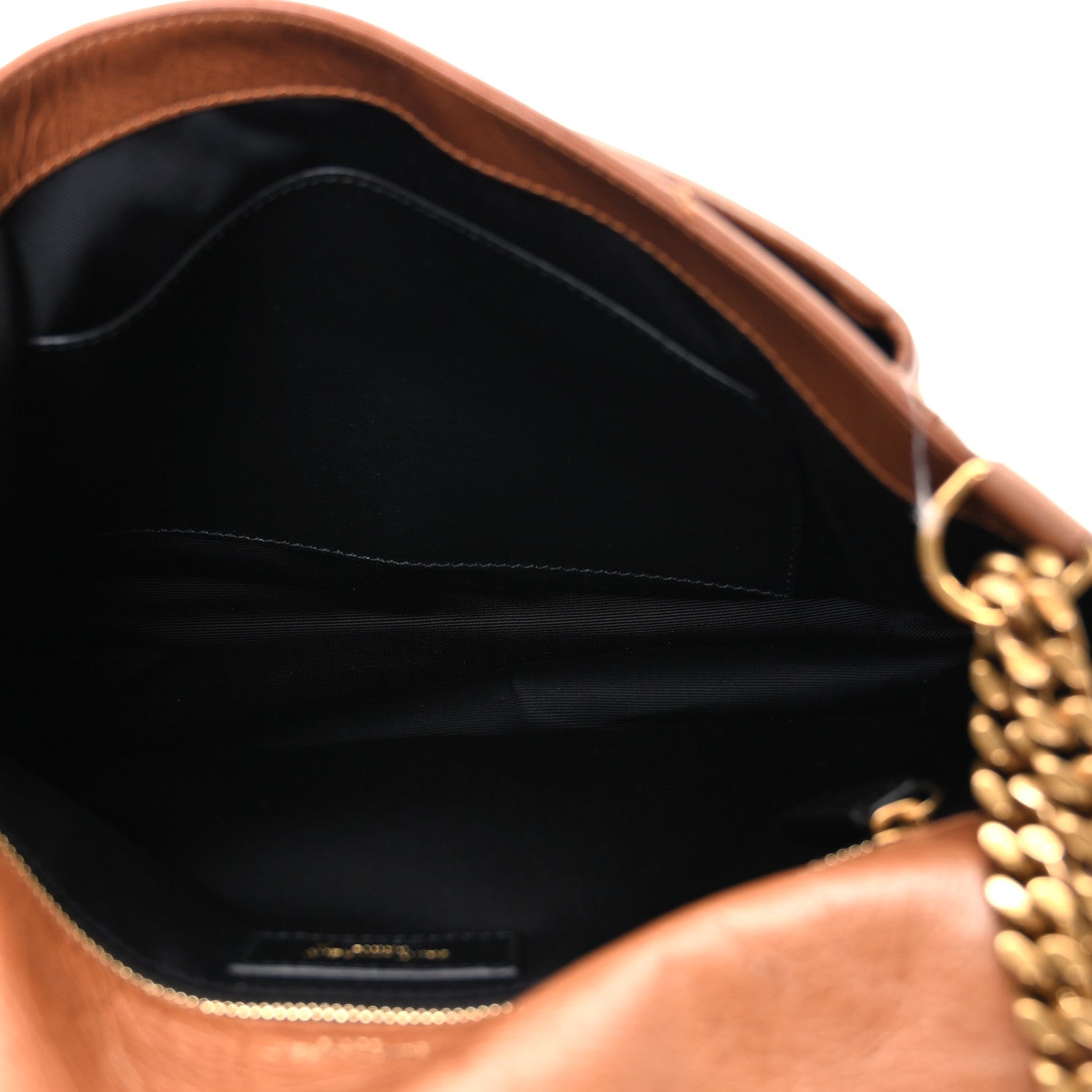Saint Laurent Crinkled Calfskin Matelasse Monogram Medium Niki Chain Satchel Caramel 5 of 10