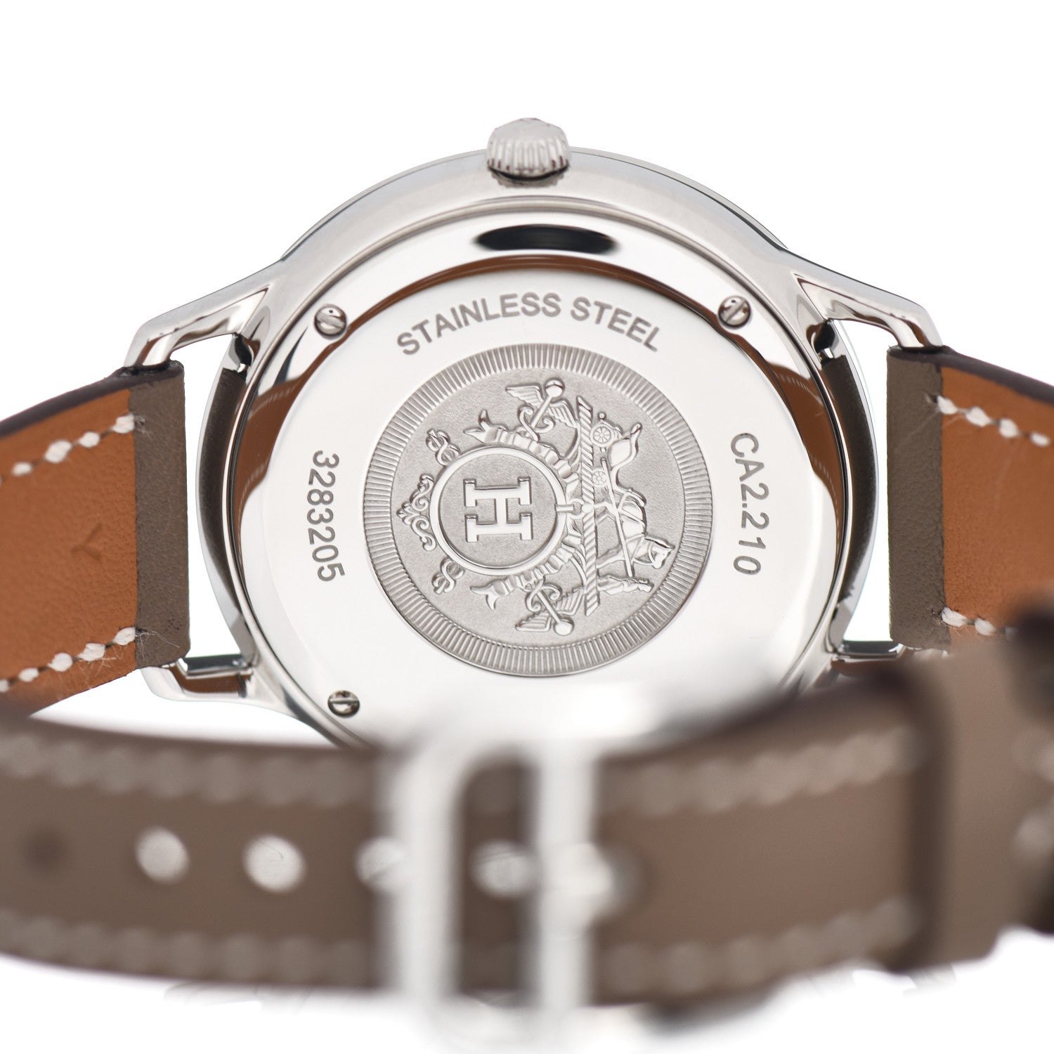 Hermes Stainless Steel Swift 32mm Slim d'Hermes Quartz Watch Etoupe 4 of 5