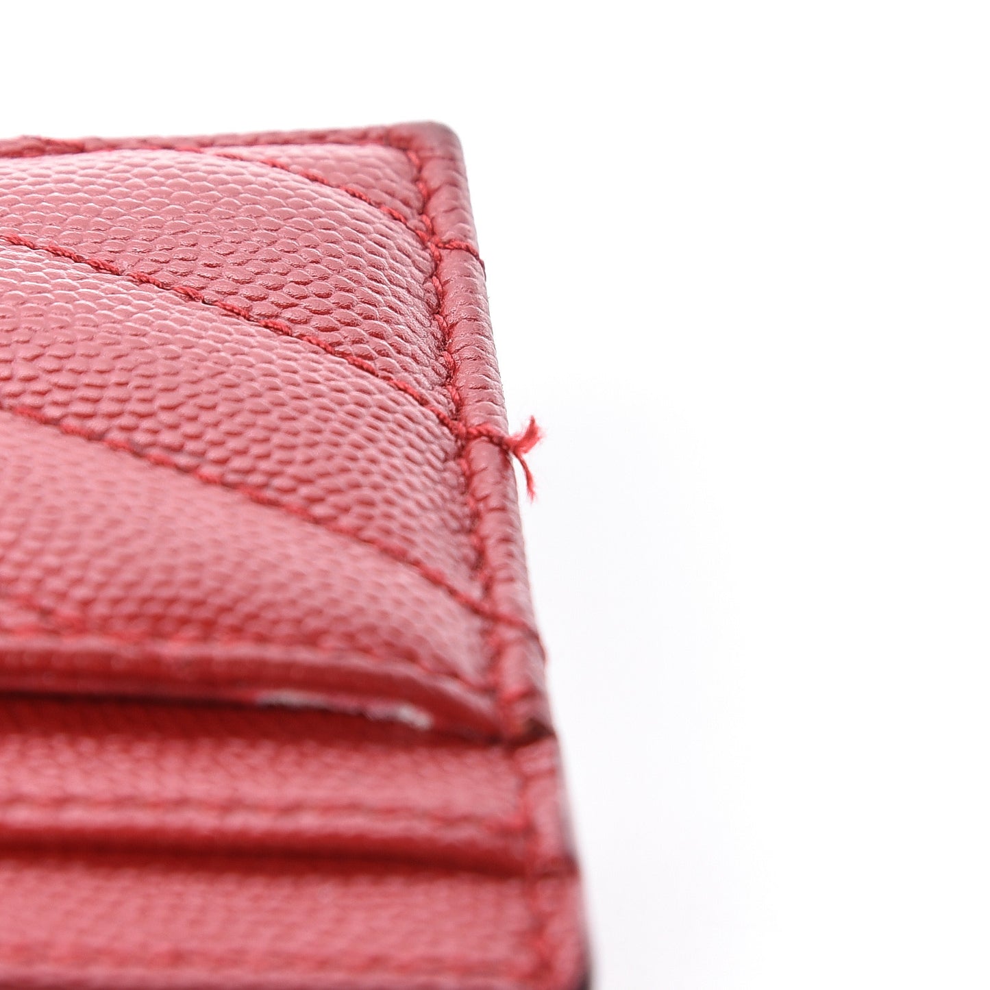 Grain De Poudre Matelasse Chevron Credit Card Case New Red