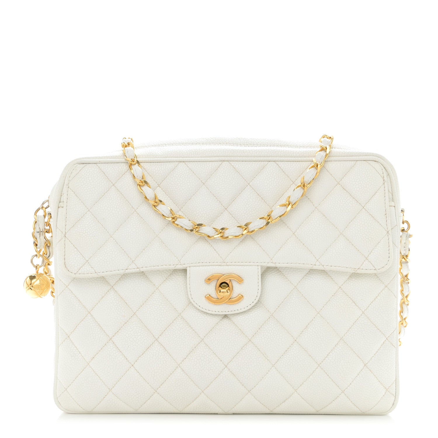 Chanel Caviar Quilted Camera Case White 1 of 12